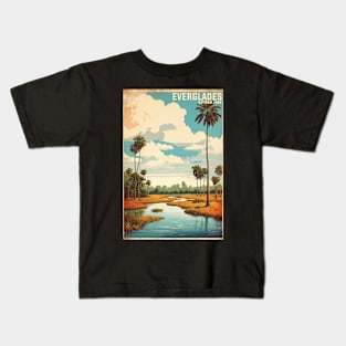 Everglades National Park Florida USA Vintage Travel Retro Tourism Kids T-Shirt